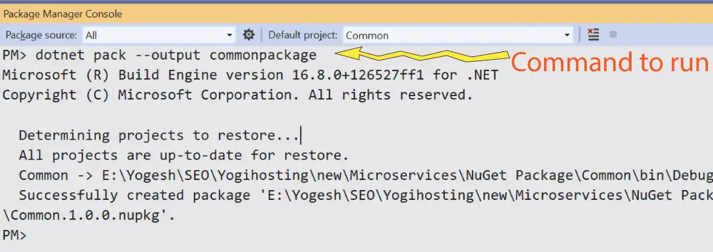 nuget package command