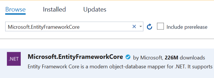 Microsoft Entity Framework Core