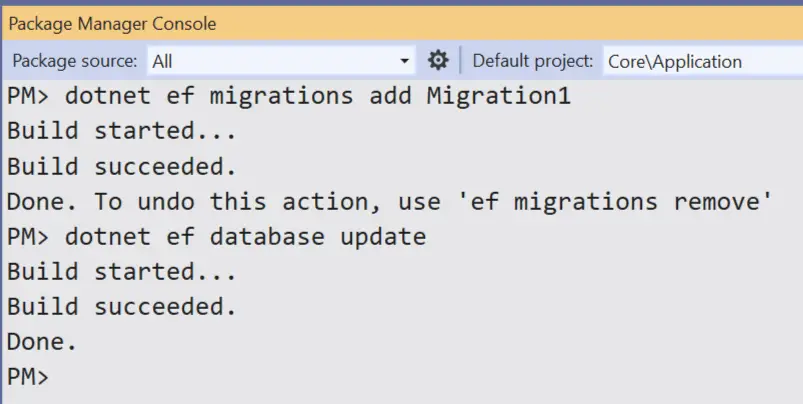 EF Core Migrations