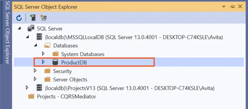 SQL Server Object Explorer