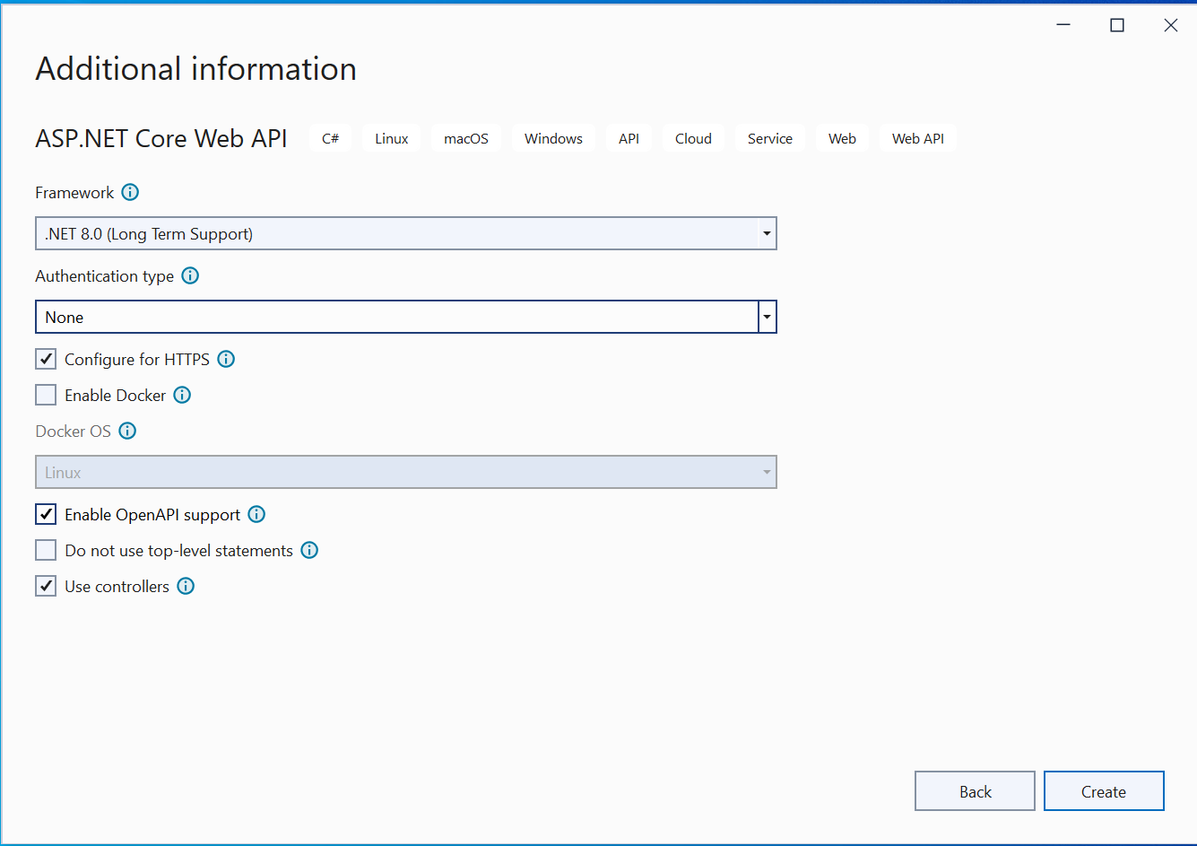 ASP.NET Core version 8.0