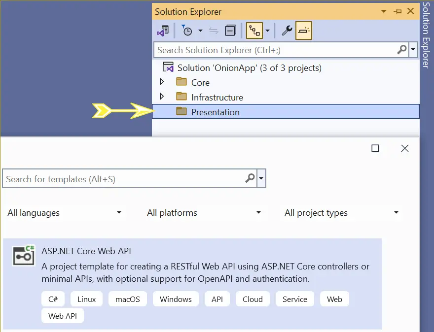 Onion Architecture Presentation Layer